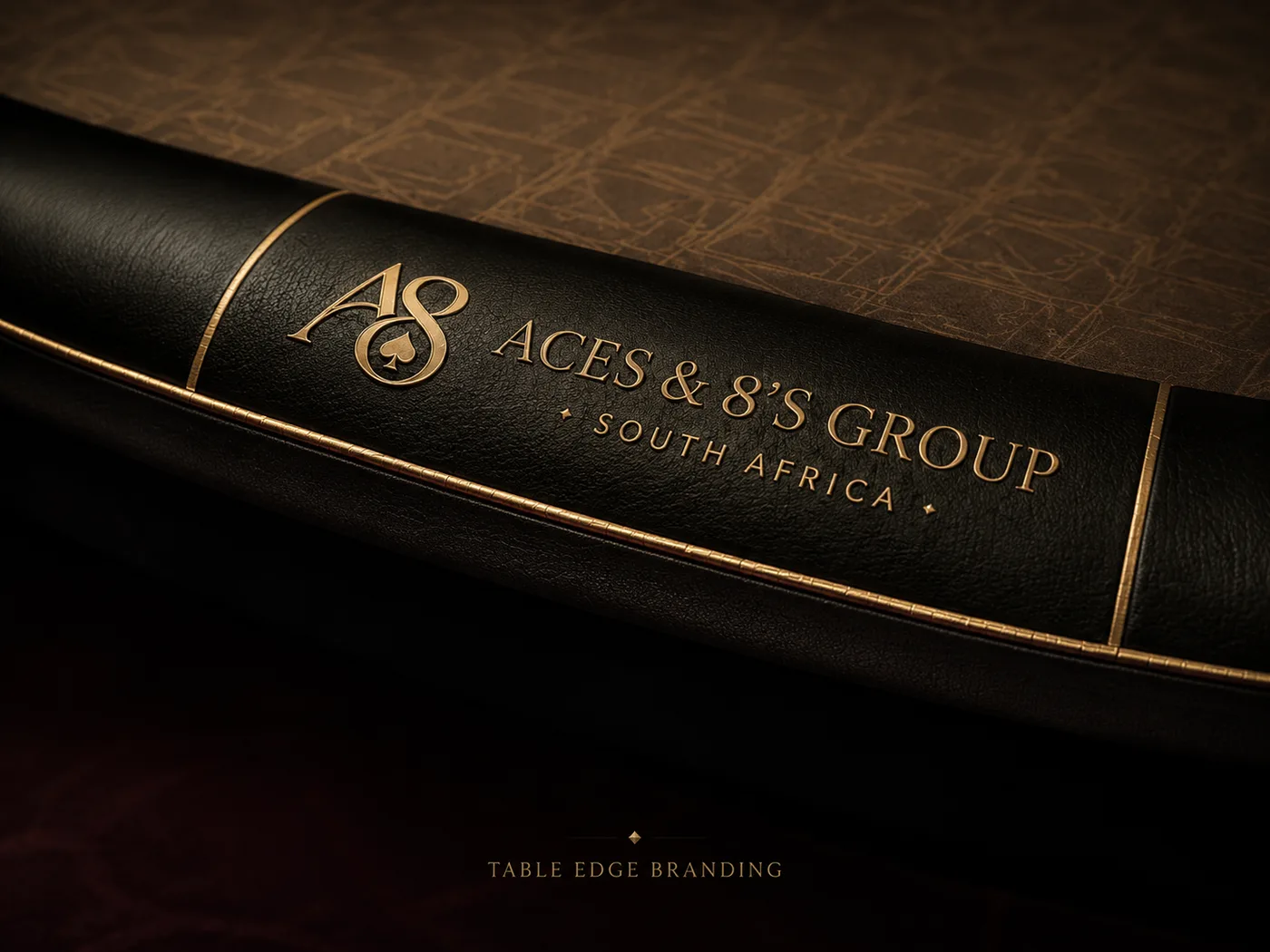 Aces & 8’s bespoke gaming table edge branding