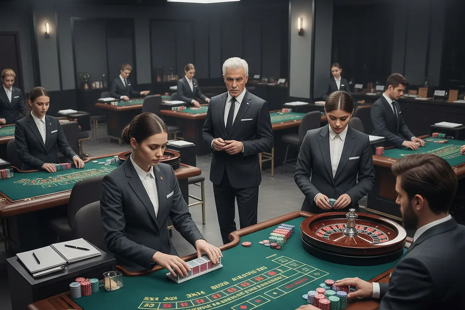 Professional poker, blackjack and roulette dealer training