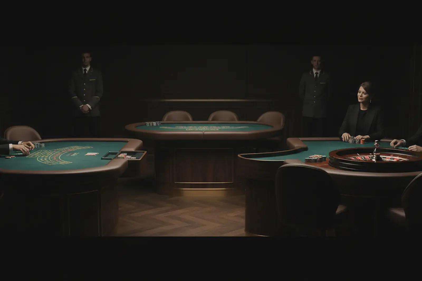 Private casino-style lounge prepared for an Aces & 8’s enquiry