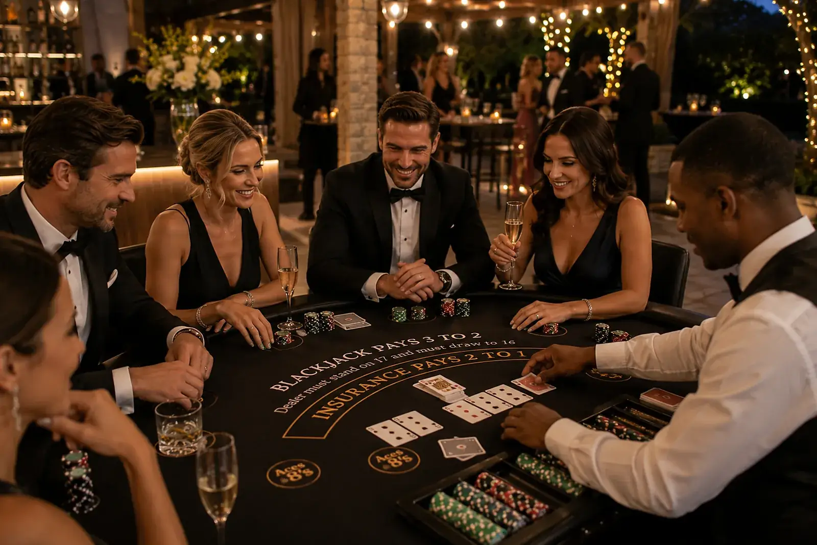Premium blackjack entertainment with professional dealer