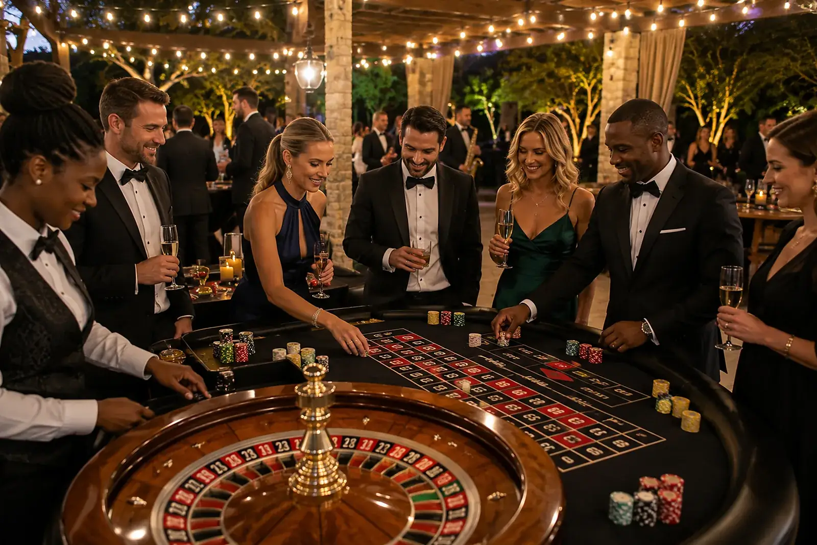 Premium roulette entertainment at a formal event