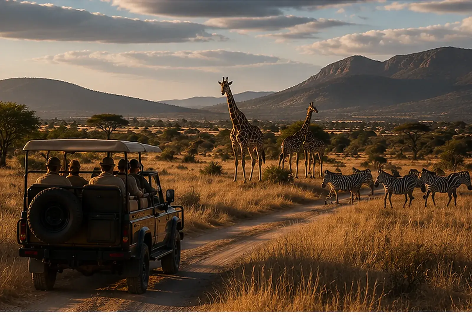 Private game drive through the South African bush