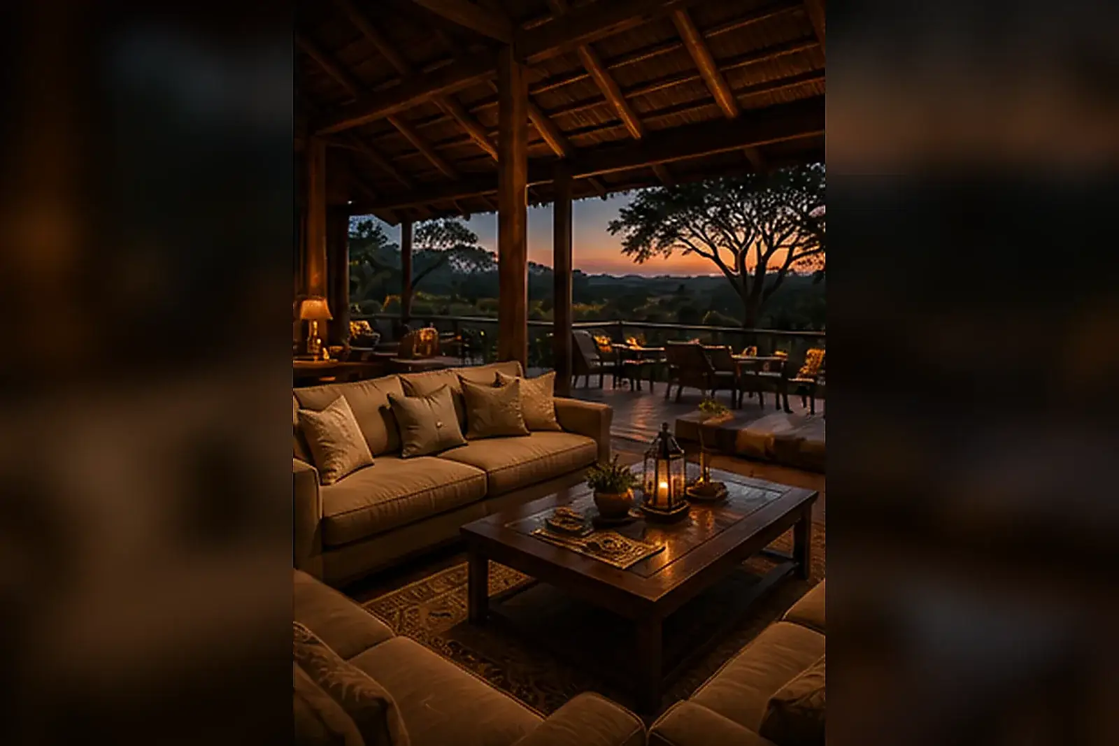 Luxury lodge hospitality after a South African hunting day