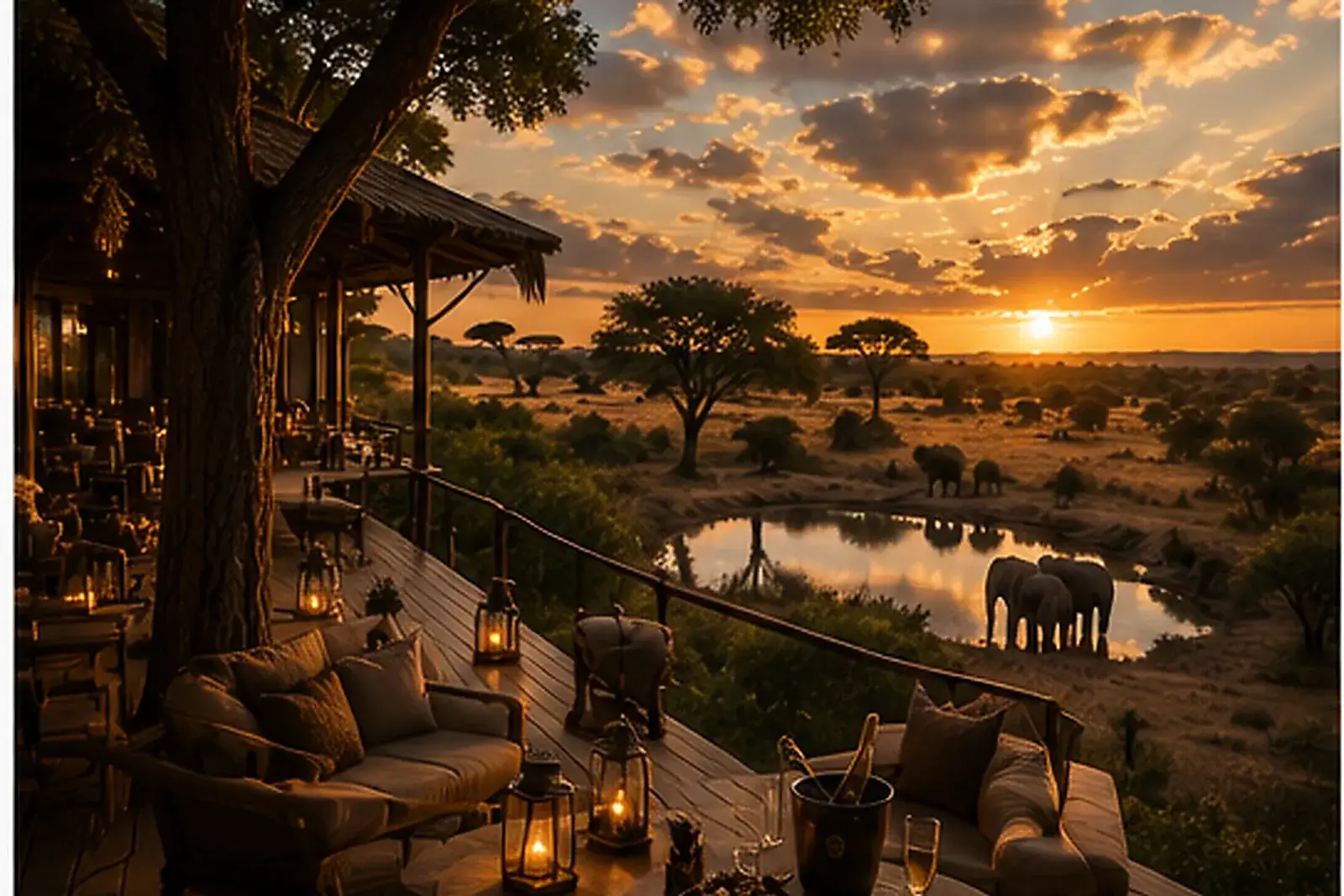 Luxury African Legacy lodge experience at sunset