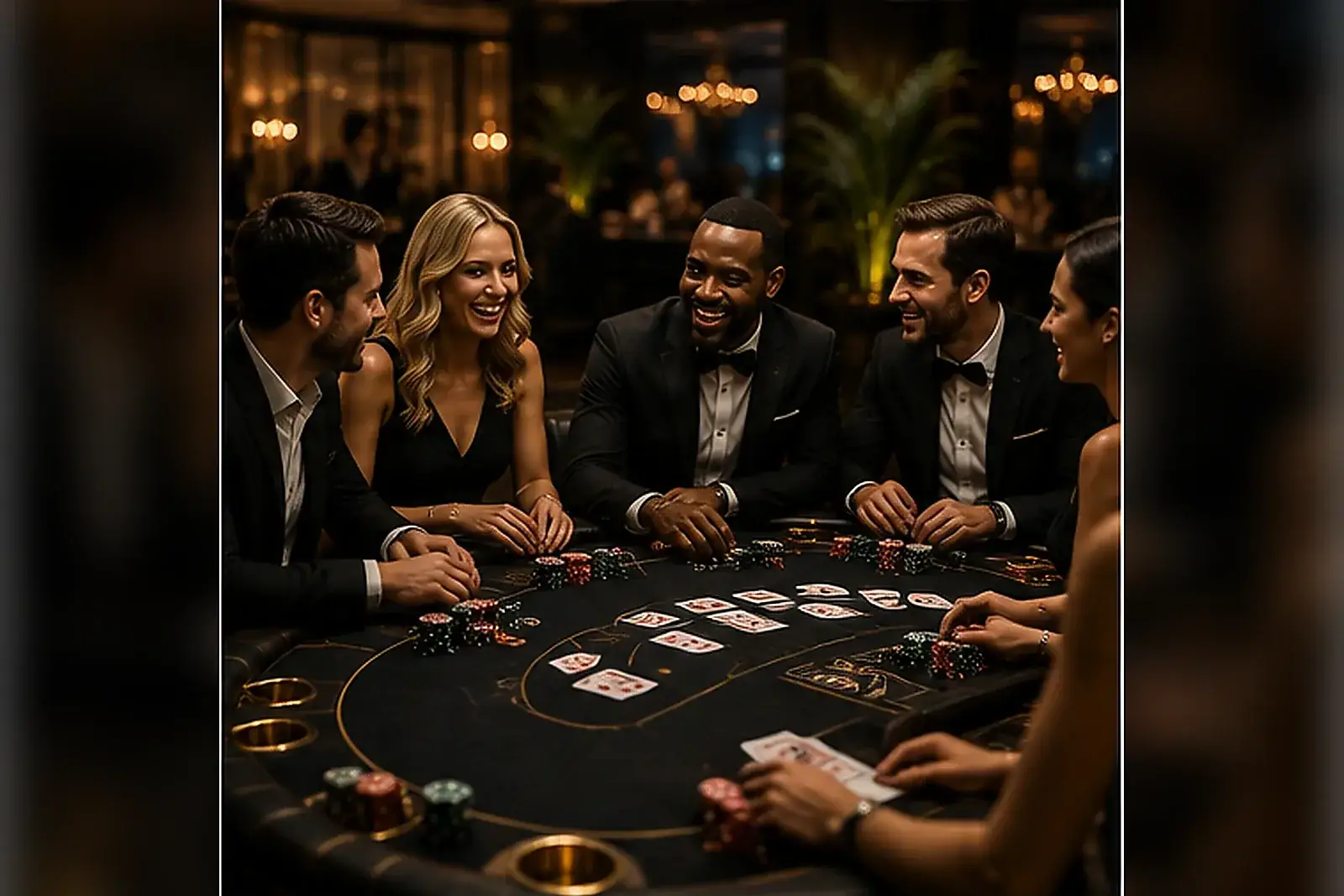 International guests enjoying a premium private poker experience