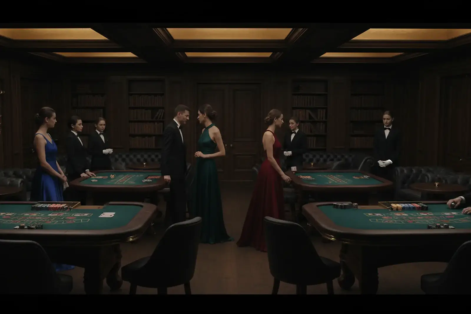 Private poker room prepared for a discreet premium evening